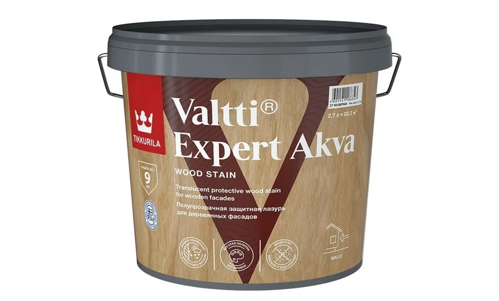 Антисептик лессирующий Tikkivala VALTTI EXPERT AKVA 2,7л бесцветный