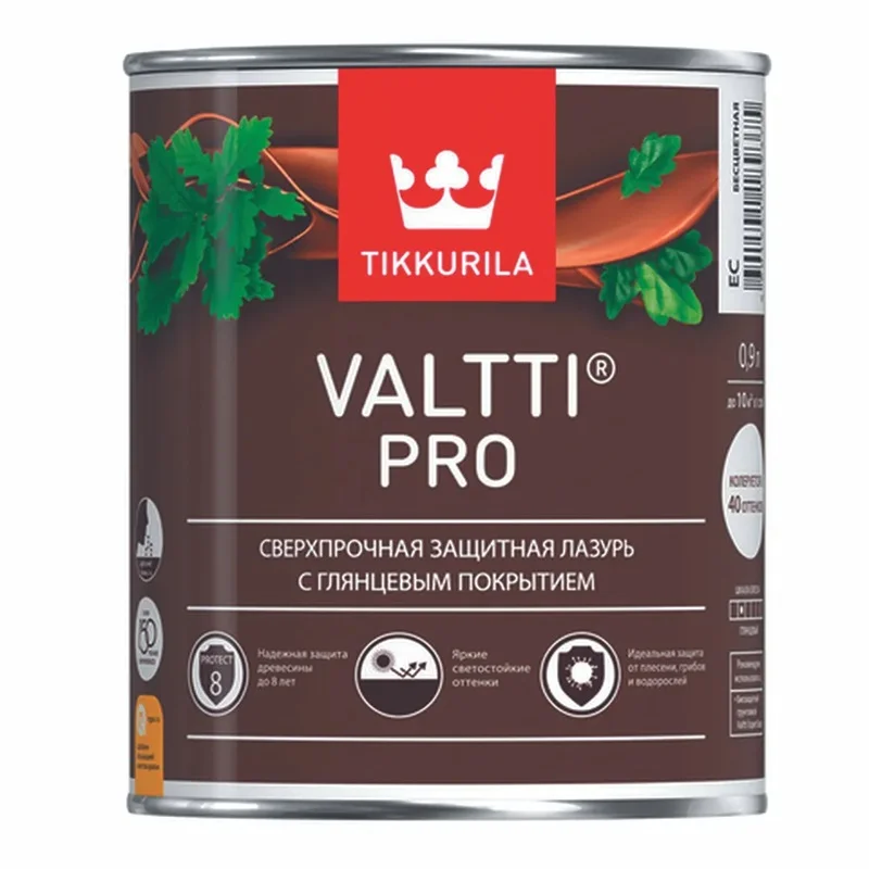 Антисептик-лазурь Tikkivala VALTTI PRO 0,9 л тик