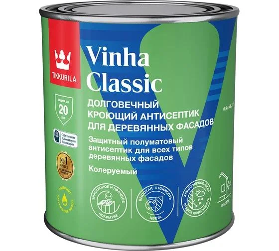 Антисептик кроющий Tikkivala VINHA CLASSIC VC полуматовый 0,9л