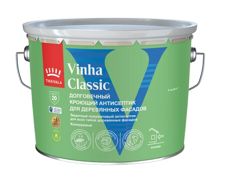 Антисептик кроющий Tikkivala VINHA CLASSIC VC полуматовый 9л