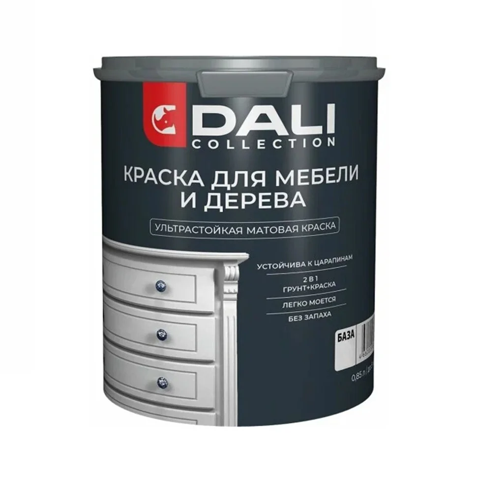 Краска ВД интерьерная для мебели База С бесцветная DALI COLLECTION 0,85л