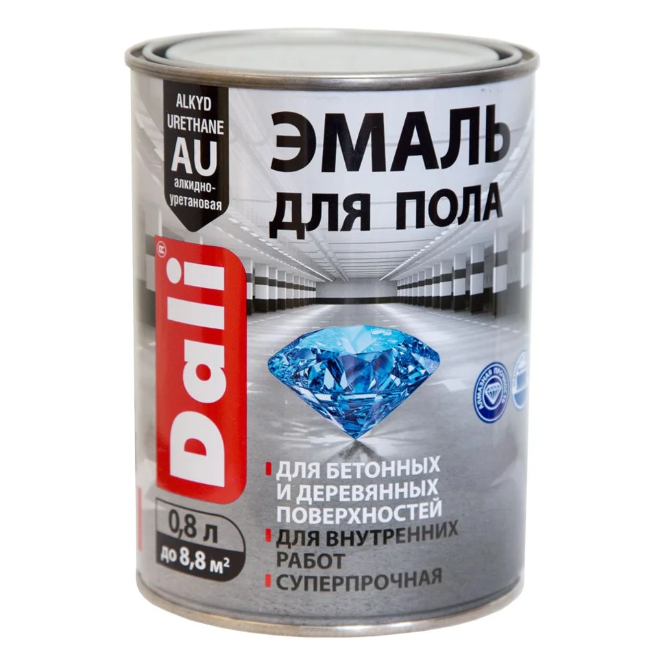 Эмаль для пола белая База А 0,8л DALI