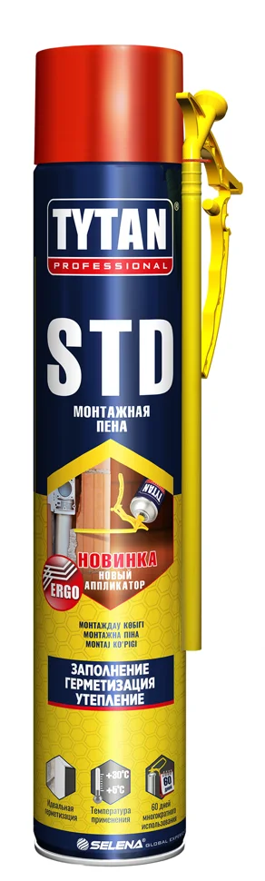 Пена монтажная бытовая TYTAN Professional STD ЭРГО всесезонная 750 мл