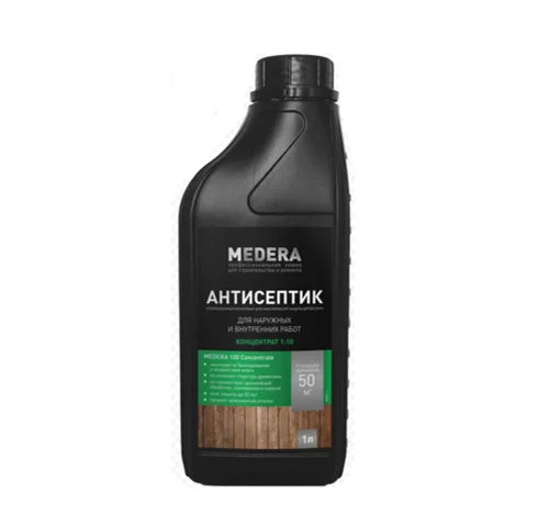 Антисептик для наружных и внутренних работ MEDERA 100 конц. 1:10, 1л