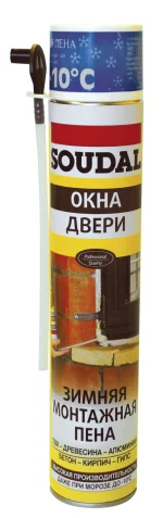 Пена монтажная бытовая СОУДАЛ Yellow зимняя (от -10С до +30С) 750 мл. ( Т-ра перевозки не ниже 0 град)