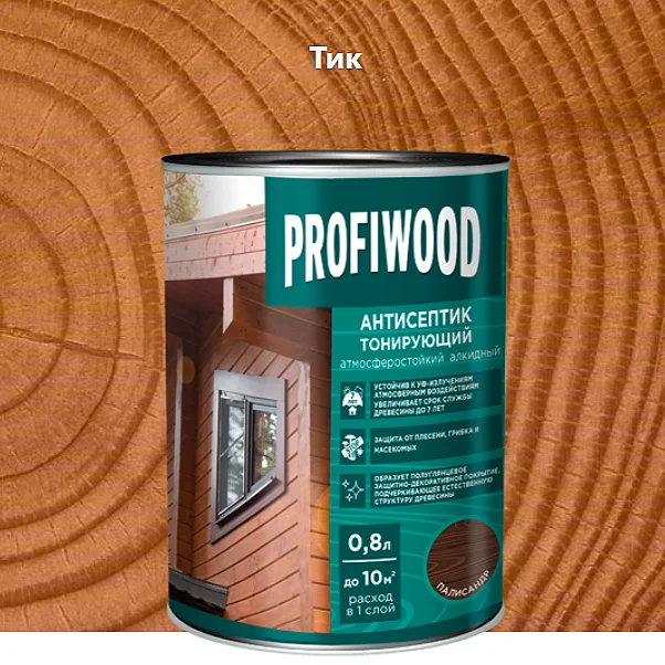 Антисептик EMPILS PROFIWOOD тонирующий "2 в 1" алкидный тик 2,1 кг (2,5л)